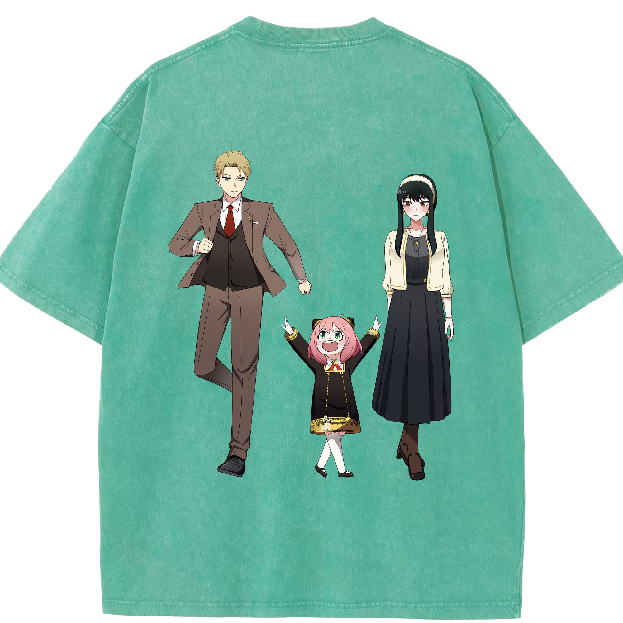 （画像用） SPY×FAMILY间谍家家酒 綿100% ヴィンテージ風 半袖Tシャツ（背面プリント）